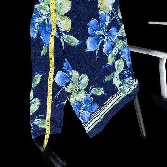 Blue Foral Print Top - Alfred Dunner - Picture 4 of 5